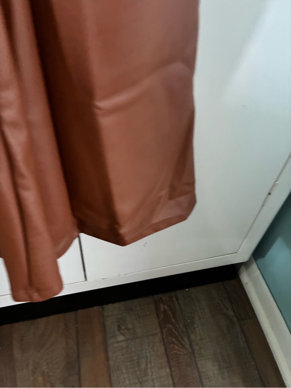 Popilush sz XS Faux Leather Brown Jumpsuit with Strappy Neckline nwt - Picture 11 of 15